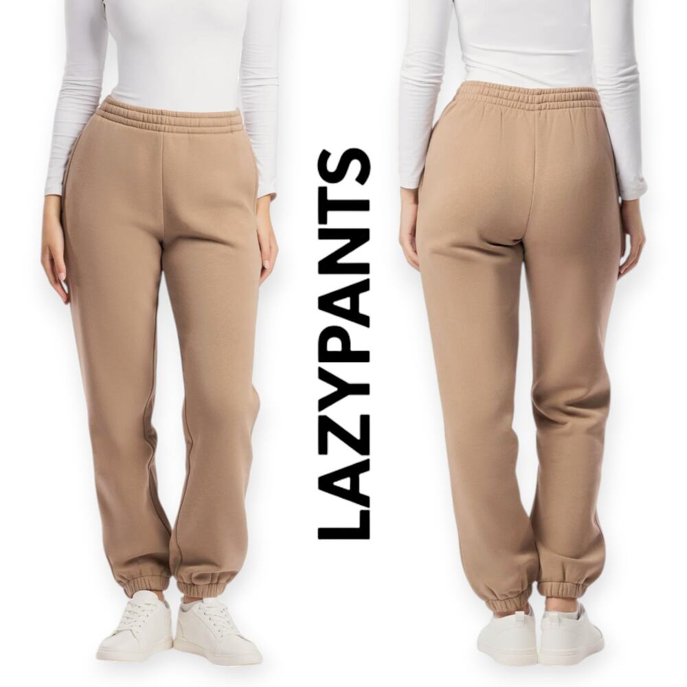 Lazy Pants | M | Nova Premium Fleece Relaxed Jogger Sweatpants in Camel